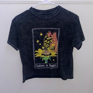 Womens S semi cropped shirt